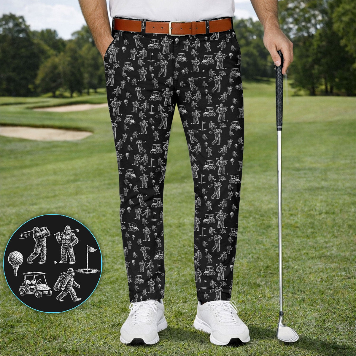 Funny Bigfoot Pattern Golf Set, Squatch Bigfoot Golf Set For Men, Crazy Golf Gift For Golfer