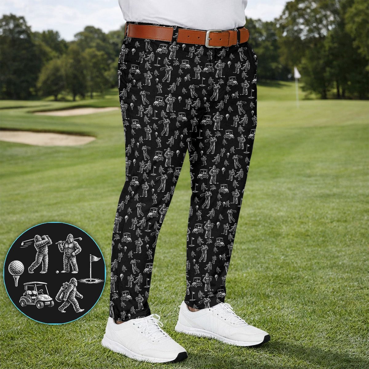 Funny Bigfoot Pattern Golf Set, Squatch Bigfoot Golf Set For Men, Crazy Golf Gift For Golfer