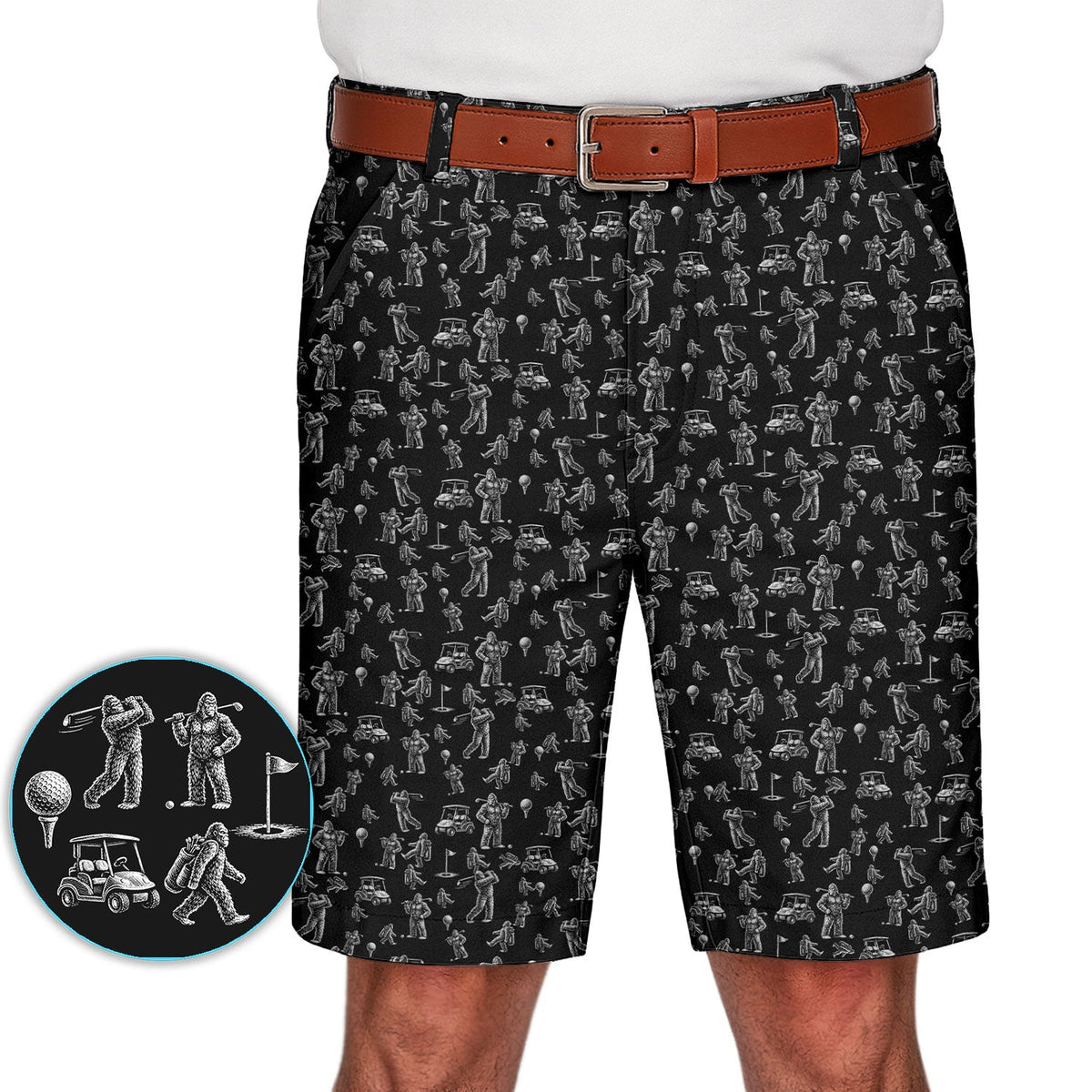 Funny Bigfoot Pattern Golf Set, Squatch Bigfoot Golf Set For Men, Crazy Golf Gift For Golfer
