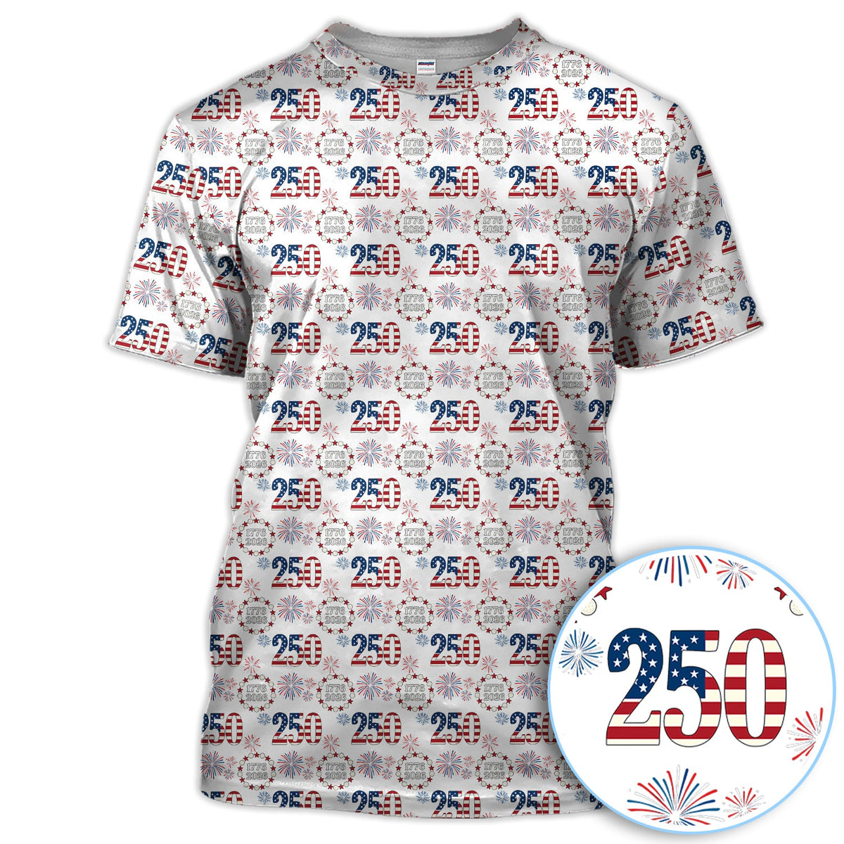 250 USA Birthday Pattern Golf Shirt, USA 250 Golf Polos For Men, Crazy Golf Shirt For Golfer