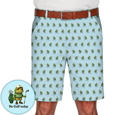 No Golf Today Pattern Golf Short, Funny Frog Golf Shorts For Men, Golf Gift For Golfer