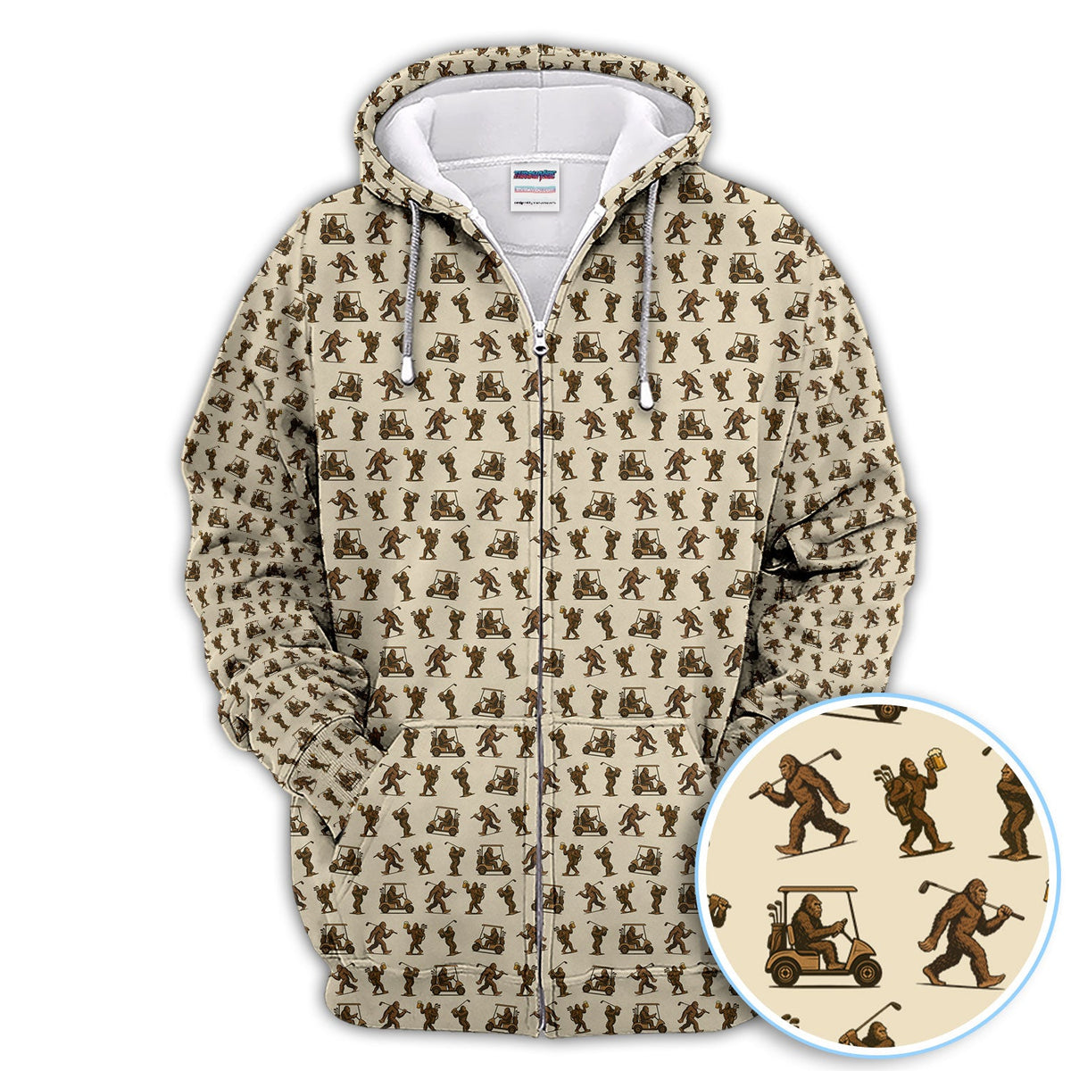 Funny Golf Pattern Shirt, Bigfoot Golf Shirt For Men, Crazy Golf Gift For Golfer