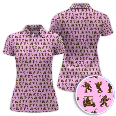 Funny Golf Pattern Shirt, Bigfoot Golf Shirt For Men, Crazy Golf Gift For Golfer