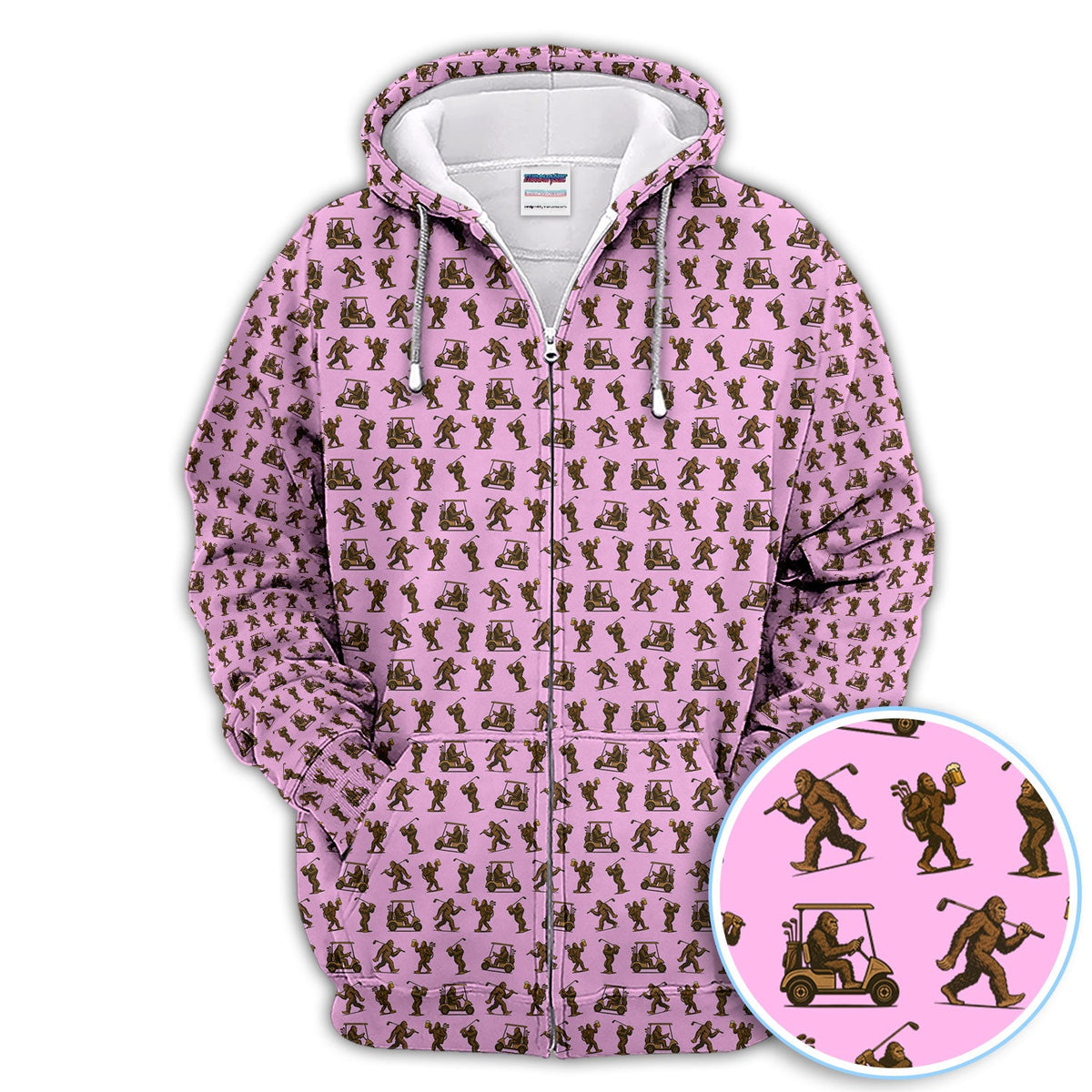Funny Golf Pattern Shirt, Bigfoot Golf Shirt For Men, Crazy Golf Gift For Golfer