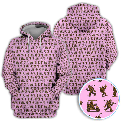 Funny Golf Pattern Shirt, Bigfoot Golf Shirt For Men, Crazy Golf Gift For Golfer