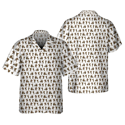 Funny Golf Pattern Shirt, Bigfoot Golf Shirt For Men, Crazy Golf Gift For Golfer