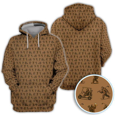 Funny Golf Pattern Shirt, Bigfoot Golf Shirt For Men, Crazy Golf Gift For Golfer