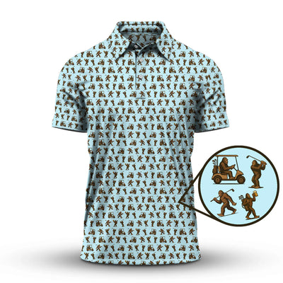 Funny Golf Pattern Shirt, Bigfoot Golf Shirt For Men, Crazy Golf Gift For Golfer