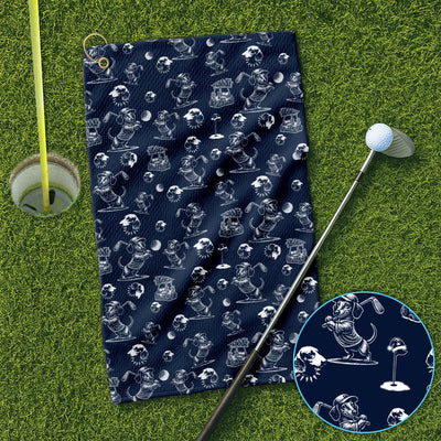 Dachshund Pattern Golf Towel For Men, Funny Golf Towels, Golf Gift For Golfer