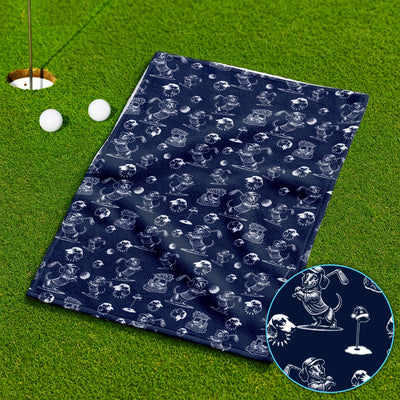 Dachshund Pattern Golf Towel For Men, Funny Golf Towels, Golf Gift For Golfer