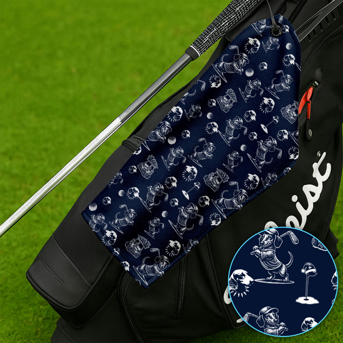 Dachshund Pattern Golf Towel For Men, Funny Golf Towels, Golf Gift For Golfer