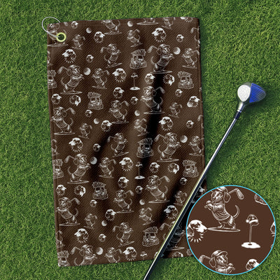 Dachshund Pattern Golf Towel For Men, Funny Golf Towels, Golf Gift For Golfer