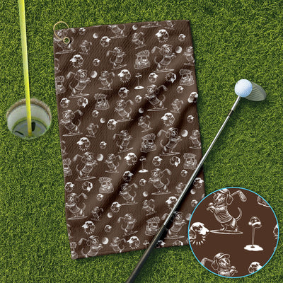 Dachshund Pattern Golf Towel For Men, Funny Golf Towels, Golf Gift For Golfer