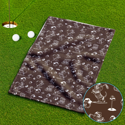 Dachshund Pattern Golf Towel For Men, Funny Golf Towels, Golf Gift For Golfer