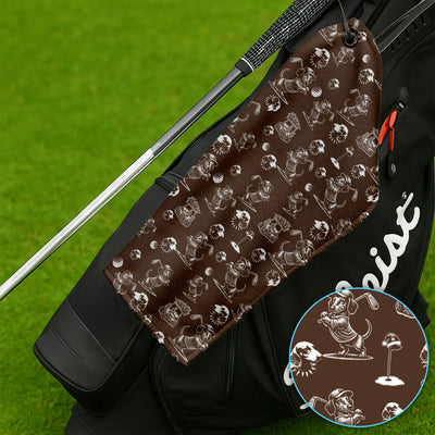 Dachshund Pattern Golf Towel For Men, Funny Golf Towels, Golf Gift For Golfer