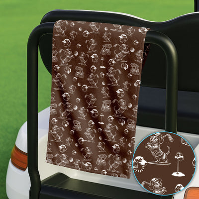 Dachshund Pattern Golf Towel For Men, Funny Golf Towels, Golf Gift For Golfer
