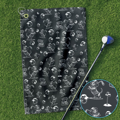 Dachshund Pattern Golf Towel For Men, Funny Golf Towels, Golf Gift For Golfer