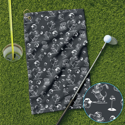 Dachshund Pattern Golf Towel For Men, Funny Golf Towels, Golf Gift For Golfer