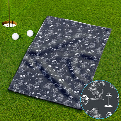 Dachshund Pattern Golf Towel For Men, Funny Golf Towels, Golf Gift For Golfer
