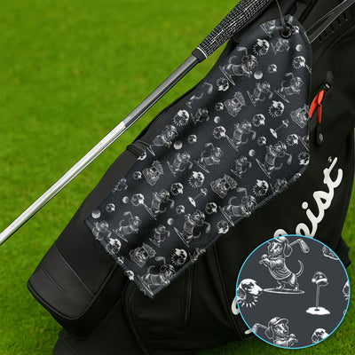 Dachshund Pattern Golf Towel For Men, Funny Golf Towels, Golf Gift For Golfer