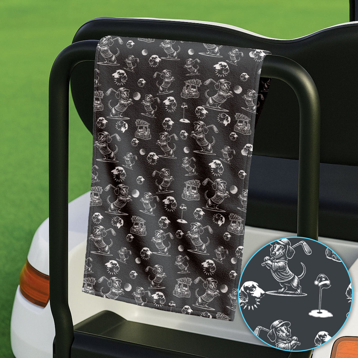 Dachshund Pattern Golf Towel For Men, Funny Golf Towels, Golf Gift For Golfer
