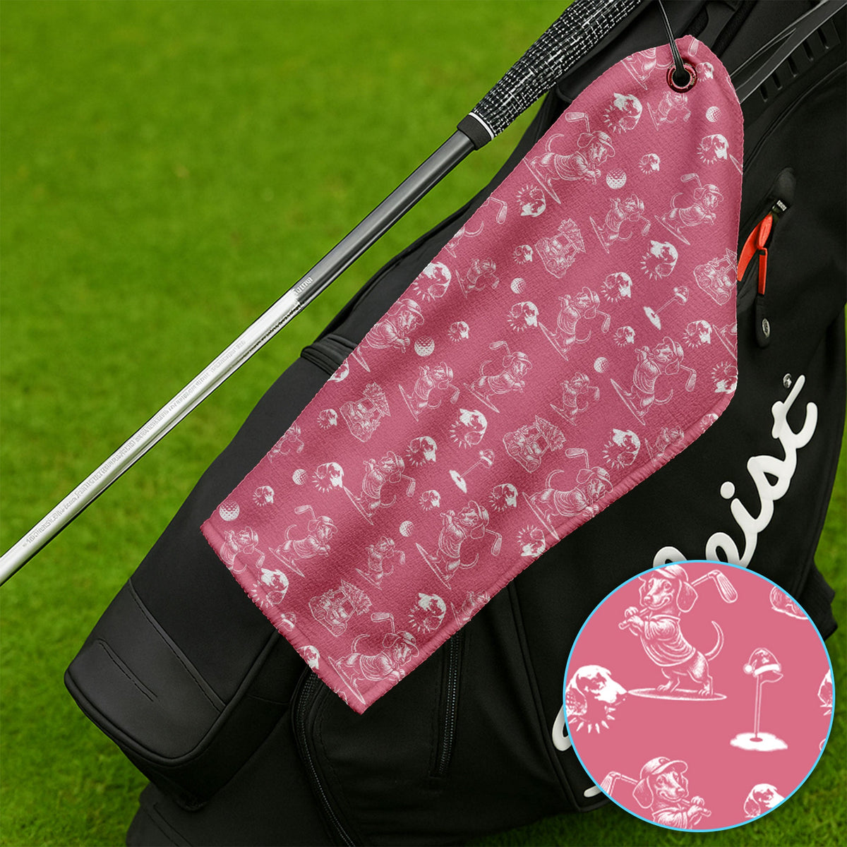 Dachshund Pattern Golf Towel For Men, Funny Golf Towels, Golf Gift For Golfer
