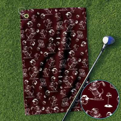 Dachshund Pattern Golf Towel For Men, Funny Golf Towels, Golf Gift For Golfer