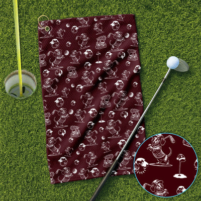 Dachshund Pattern Golf Towel For Men, Funny Golf Towels, Golf Gift For Golfer