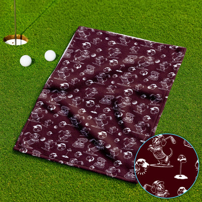 Dachshund Pattern Golf Towel For Men, Funny Golf Towels, Golf Gift For Golfer