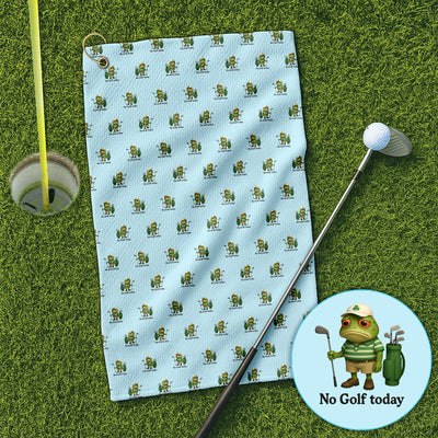 No Golf Today Pattern Golf Towel, Funny Frog Golf Towels For Men, Golf Gift For Golfer