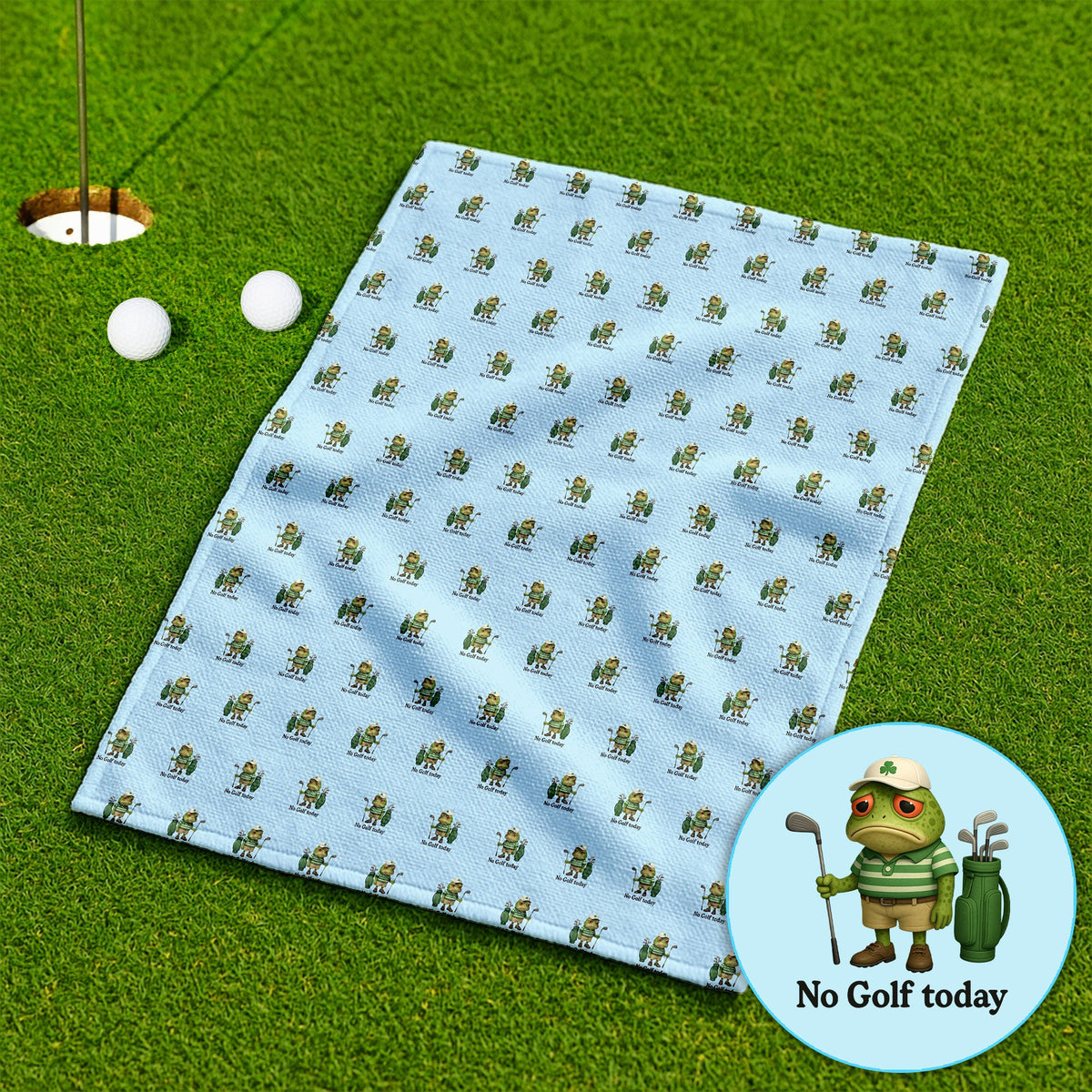 No Golf Today Pattern Golf Towel, Funny Frog Golf Towels For Men, Golf Gift For Golfer