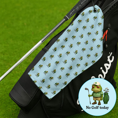 No Golf Today Pattern Golf Towel, Funny Frog Golf Towels For Men, Golf Gift For Golfer
