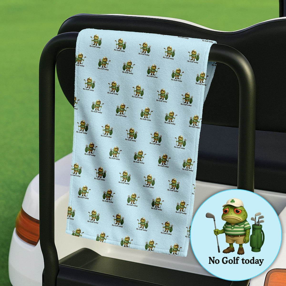 No Golf Today Pattern Golf Towel, Funny Frog Golf Towels For Men, Golf Gift For Golfer