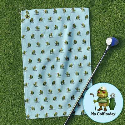 No Golf Today Pattern Golf Towel, Funny Frog Golf Towels For Men, Golf Gift For Golfer
