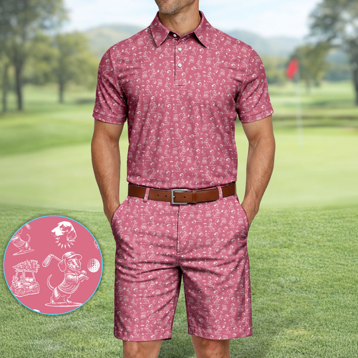 Dachshund Pattern Golf Set For Men, Funny Golf Set, Golf Gift For Golfer