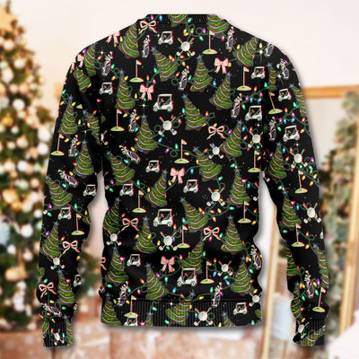 Christmas Pattern Ugly Sweater, Funny Xmas Golf Sweater, Festive Golf Gift For Men