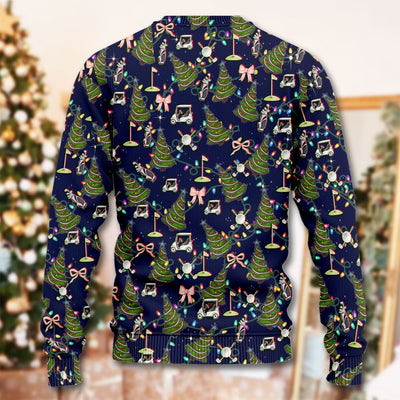 Christmas Pattern Ugly Sweater, Funny Xmas Golf Sweater, Festive Golf Gift For Men