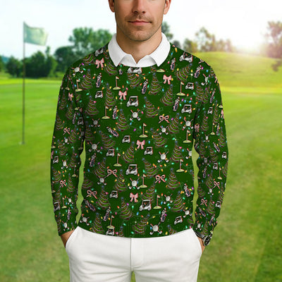 Christmas Pattern Ugly Sweater, Funny Xmas Golf Sweater, Festive Golf Gift For Men
