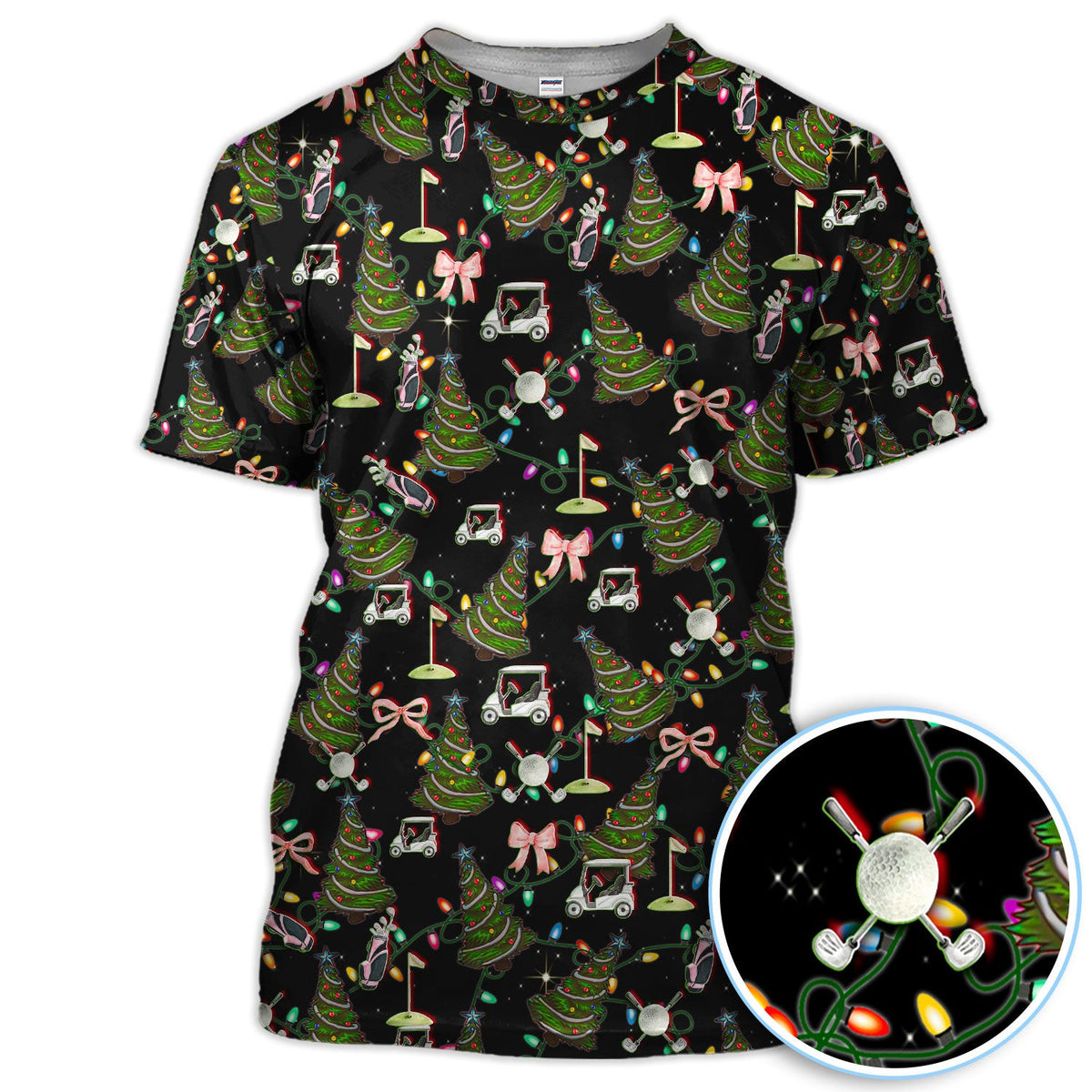 Christmas Pattern Polos, Funny Xmas Golf Shirt, Festive Golf Gift For Men