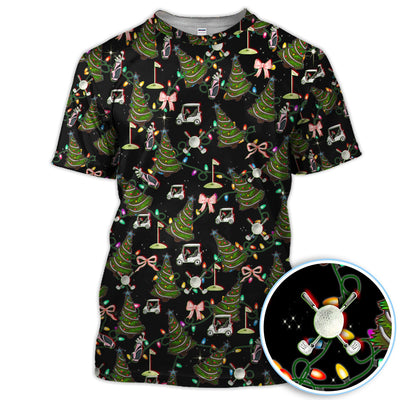 Christmas Pattern Polos, Funny Xmas Golf Shirt, Festive Golf Gift For Men