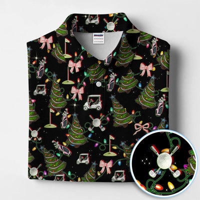 Christmas Pattern Polos, Funny Xmas Golf Shirt, Festive Golf Gift For Men