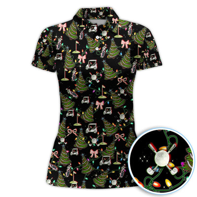 Christmas Pattern Polos, Funny Xmas Golf Shirt, Festive Golf Gift For Men