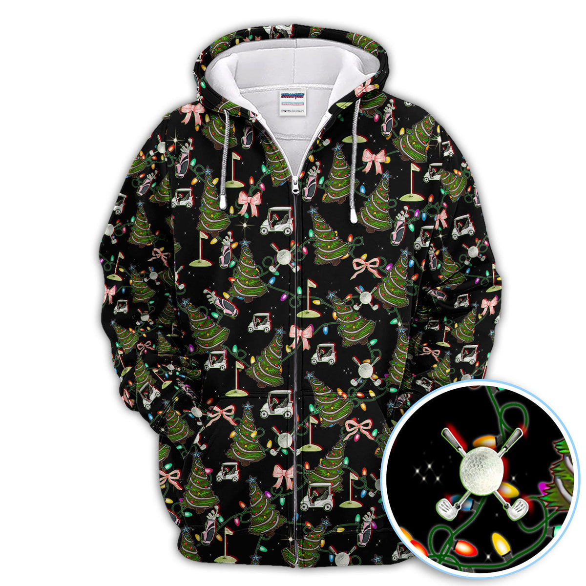 Christmas Pattern Polos, Funny Xmas Golf Shirt, Festive Golf Gift For Men