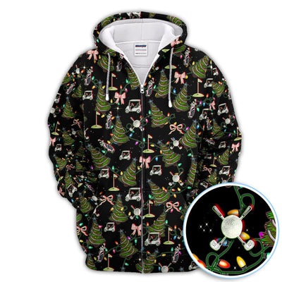 Christmas Pattern Polos, Funny Xmas Golf Shirt, Festive Golf Gift For Men