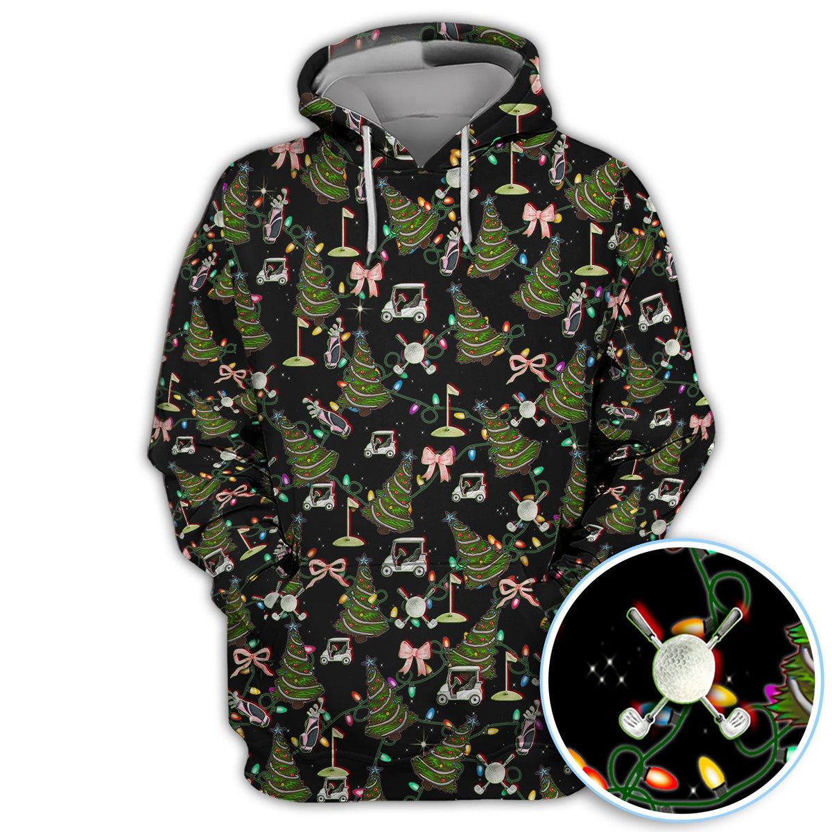 Christmas Pattern Polos, Funny Xmas Golf Shirt, Festive Golf Gift For Men