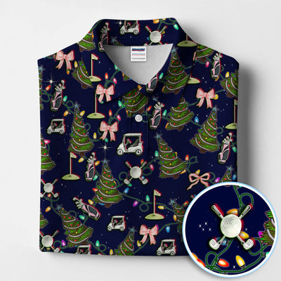 Christmas Pattern Polos, Funny Xmas Golf Shirt, Festive Golf Gift For Men