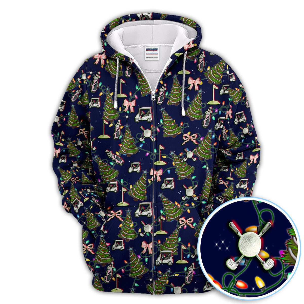 Christmas Pattern Polos, Funny Xmas Golf Shirt, Festive Golf Gift For Men