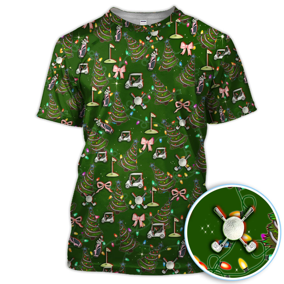Christmas Pattern Polos, Funny Xmas Golf Shirt, Festive Golf Gift For Men