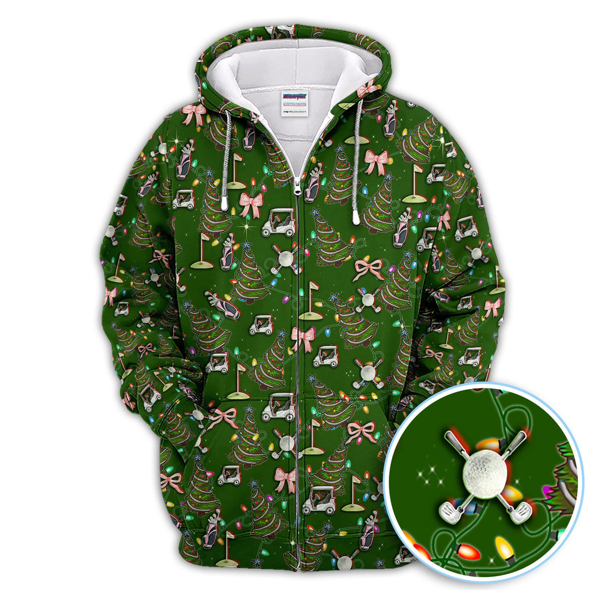 Christmas Pattern Polos, Funny Xmas Golf Shirt, Festive Golf Gift For Men