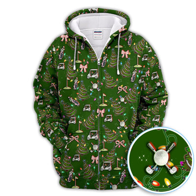 Christmas Pattern Polos, Funny Xmas Golf Shirt, Festive Golf Gift For Men